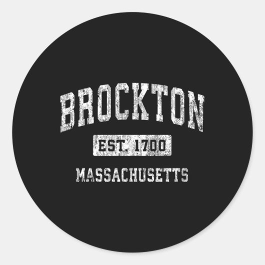 Sticker Rond Brockton Massachusetts Ma Sports Établis (Devant)