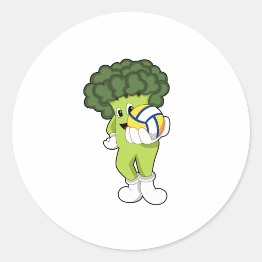 Sticker Rond Brocoli aux sports de volleyball (Devant)