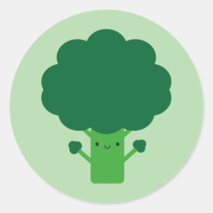 Sticker Rond Brocoli Kawaii