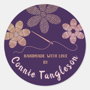 Sticker Rond Broderie de couleur personnalisée couture de tige