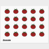 Sticker Rond Broderie de tomates mignonnes Imprimer (Feuille)