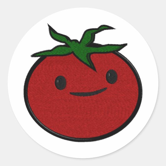Sticker Rond Broderie de tomates mignonnes Imprimer (Devant)
