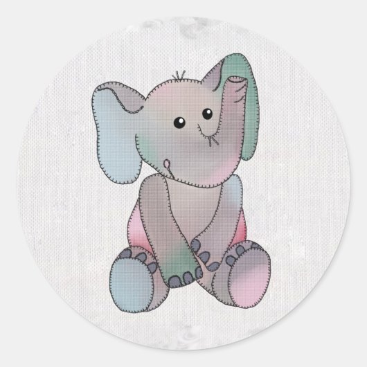 Sticker Rond Broderie éléphant (Devant)