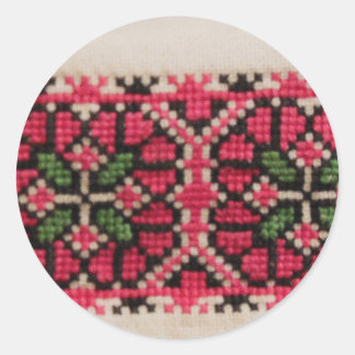 Sticker Rond Broderie ukrainienne