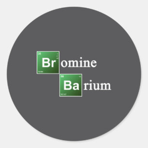 Sticker Rond Brome et baryum tableau périodique chimie élément