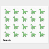 Sticker Rond Brontosaurus vert mou (Feuille)