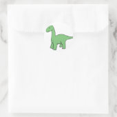 Sticker Rond Brontosaurus vert mou (Sac)