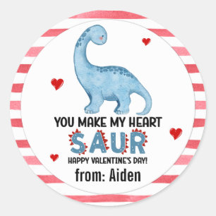 Sticker Rond Brontosaurus Vous Faites Battre Mon Cœur Saur à la