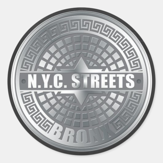 Sticker Rond Bronx de couverture de trou (Devant)