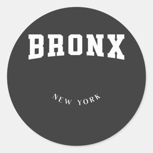 Sticker Rond Bronx New York White (Devant)