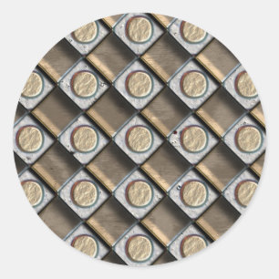 Sticker Rond Bronze, argent et or