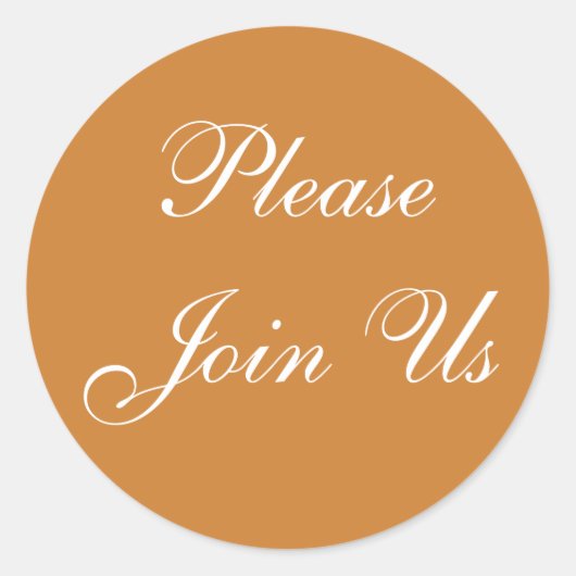 Sticker Rond Bronze d'invitation personnalisable (Devant)