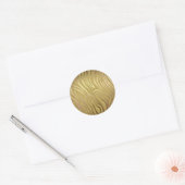 Sticker Rond Bronze d'or Zebra Print Jungle Safari Glam (Enveloppe)