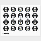 Sticker Rond Broo Matin Funny Ghost Coffee Pun Dark BG (Feuille)
