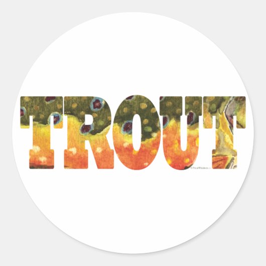 Sticker Rond Brook Truite Art (Devant)