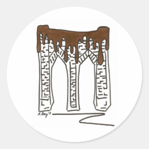 Sticker Rond Brooklyn Bridge New York Valentine Chocolat