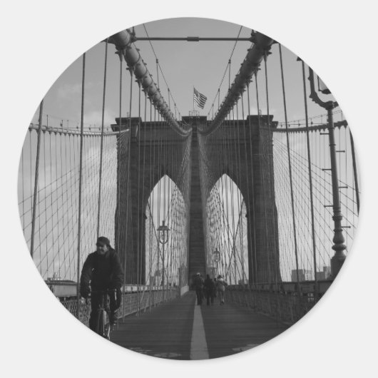 Sticker Rond Brooklyn Bridge Photo (Devant)