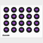Sticker Rond Brooklyn en violet (Feuille)