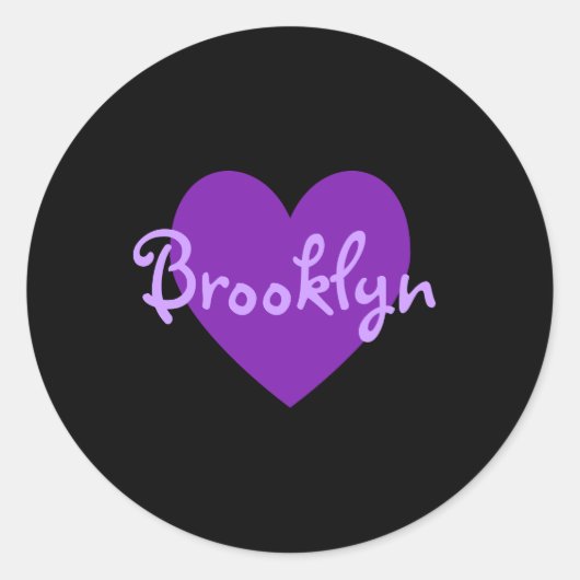 Sticker Rond Brooklyn en violet (Devant)