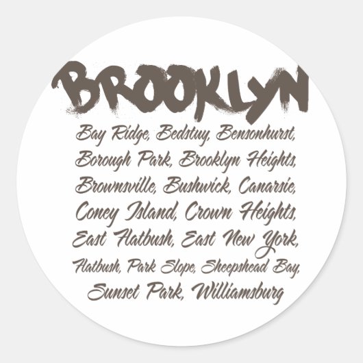 Sticker Rond Brooklyn Hoods (Devant)