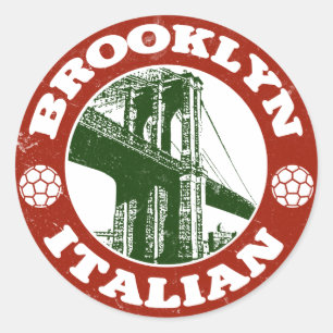 Sticker Rond Brooklyn New York Italiens