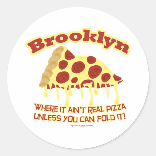 Sticker Rond Brooklyn Pizza (Devant)