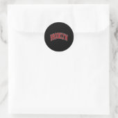 Sticker Rond Brooklyn Varsity Style Texte rouge (Sac)