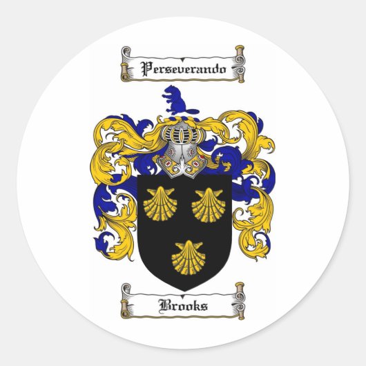 STICKER ROND BROOKS FAMILLE CREST - BROOKS COAT D'ARMES (Devant)