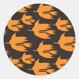 Sticker Rond Broom Ride nocturne - motif Halloween sans soudure