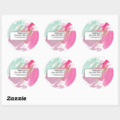 Sticker Rond Brosse aquarelle (Feuille)
