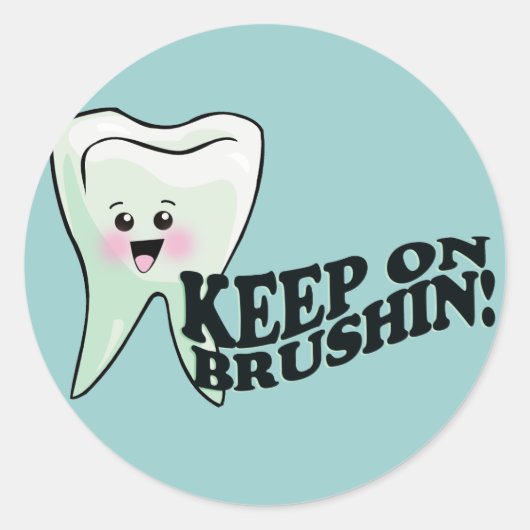 Sticker Rond Brosse tes dents ! (Devant)