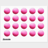 Sticker Rond Brosses à peinture d'aquarelle fuchsia moderne (Feuille)