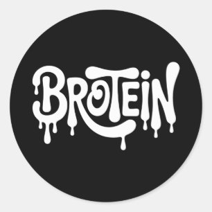 Sticker Rond Brotein Protein Funny Bro Gym LGBTQ Gay pride Ally