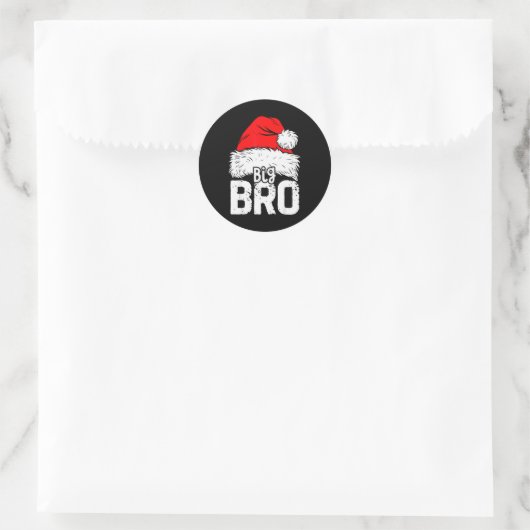 Sticker Rond Brother Big Santa Christmas Family Matching Pyjama (Sac)