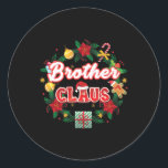 Sticker Rond Brother Claus Christmas Père Noël Laurel Wreath Mi<br><div class="desc">Brother Claus Christmas Père Noël Laurel Wreath Mistletoe Joyeux</div>