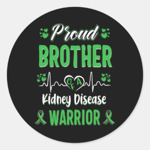 Sticker Rond Brother Maladie du rein Guerrier de sensibilisatio