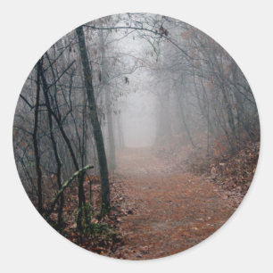 Sticker Rond Brouillard d'hiver - Pas de fin en vue sur les cad