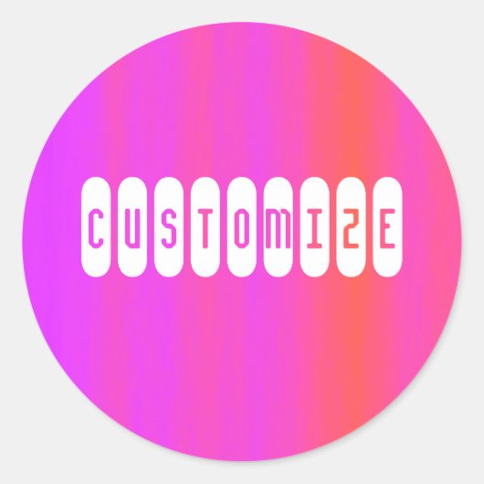 Sticker Rond Brouillard rose - Modèle (Devant)