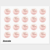 Sticker Rond Broussage minimaliste & Fleur Gras Script Mariage (Feuille)