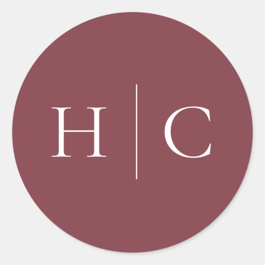 Sticker Rond Brousse classique Bourgogne Rose & Peony (Devant)