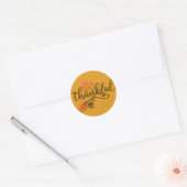 Sticker Rond Brown Acorn & Orange Leaf Soyez Reconnaissant Than (Enveloppe)