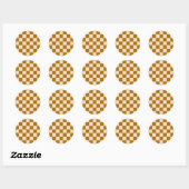 Sticker Rond Brown and beige checkerboard pattern (Feuille)