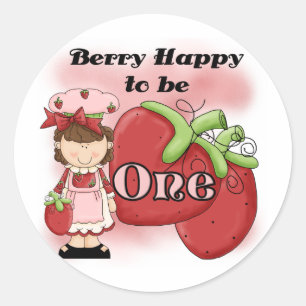 Sticker Rond Brown Berry Premier Anniversaire Tshirts et cadeau