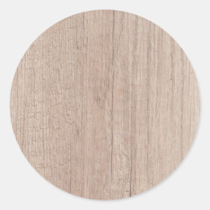 Sticker Rond Brown Bois Look Blank Elegant Modèle