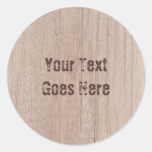 Sticker Rond Brown Bois Modèle sur mesure tendance (Devant)