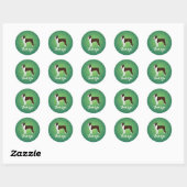 Sticker Rond Brown Boston Terrier Merci Design Note (Feuille)
