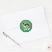 Sticker Rond Brown Boston Terrier Merci Design Note (Enveloppe)