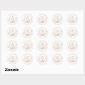 Sticker Rond Brown Boulangerie Florale Minimale Cupcake fraise (Feuille)