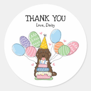 Sticker Rond Brown Cockapoo Cavapoo Anniversaire Favoriser Tags