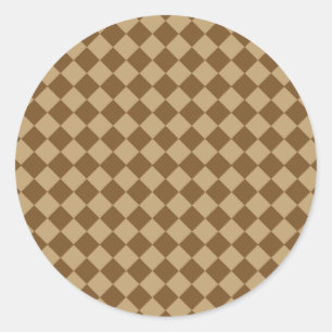 Sticker Rond Brown Combination Diamond Pattern by STaylor